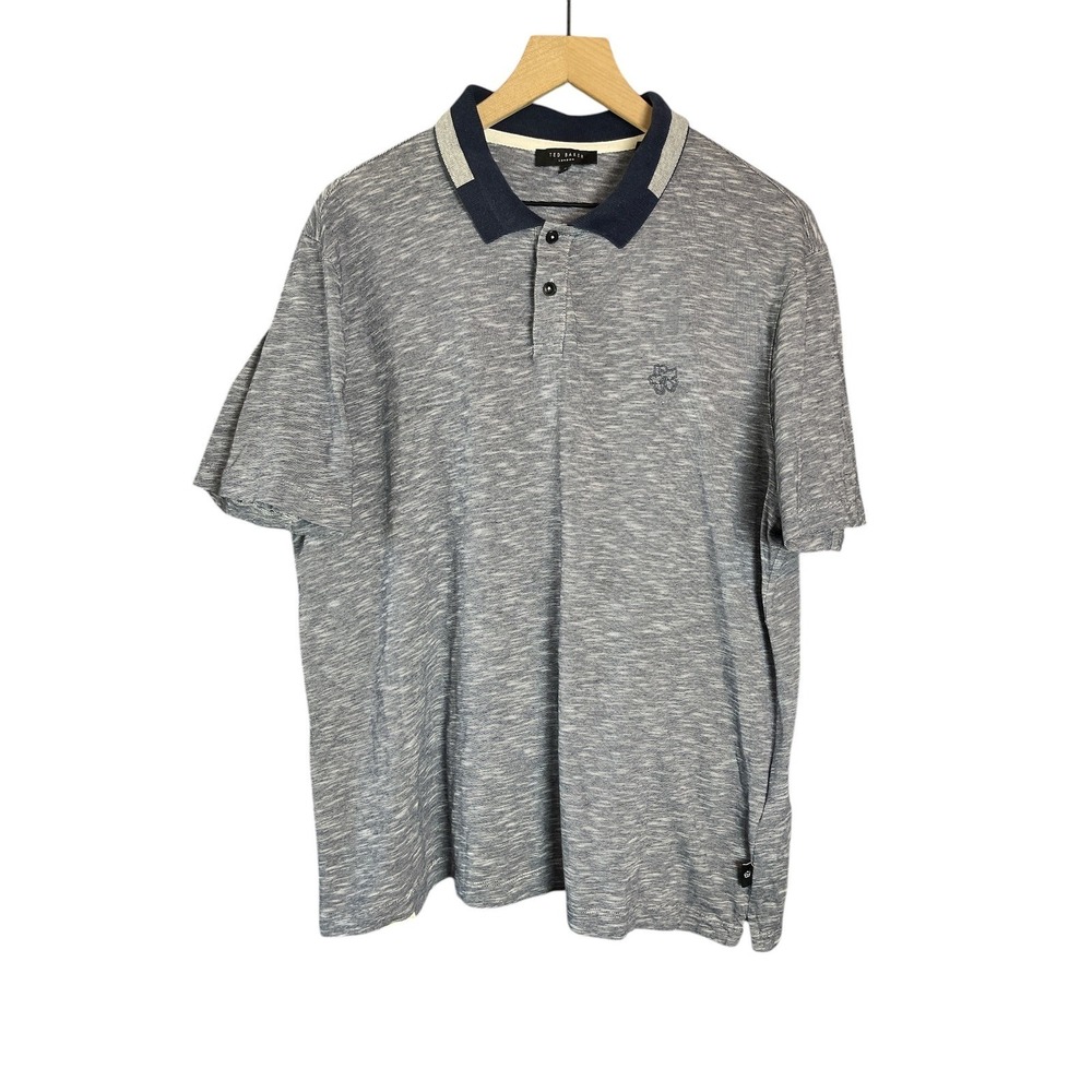 Ted Baker London Mens‎ Size 5 Striped Polo Shirt Short Sleeve Casual FLAW PHOTOS